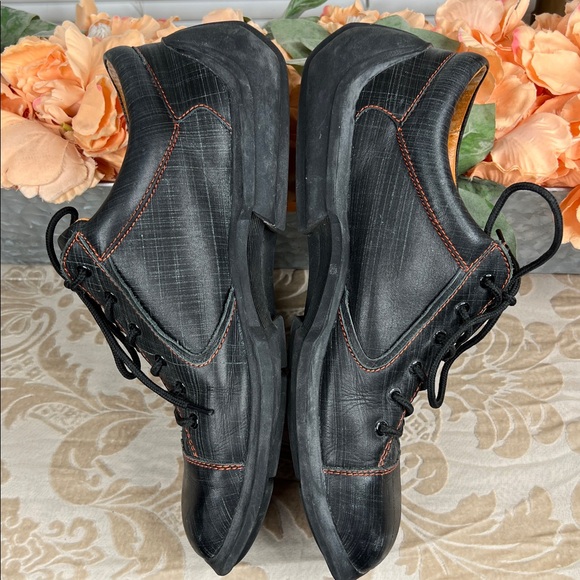 John Fluevog Black Low-Top Sneakers with Orange Stitching main image 11
